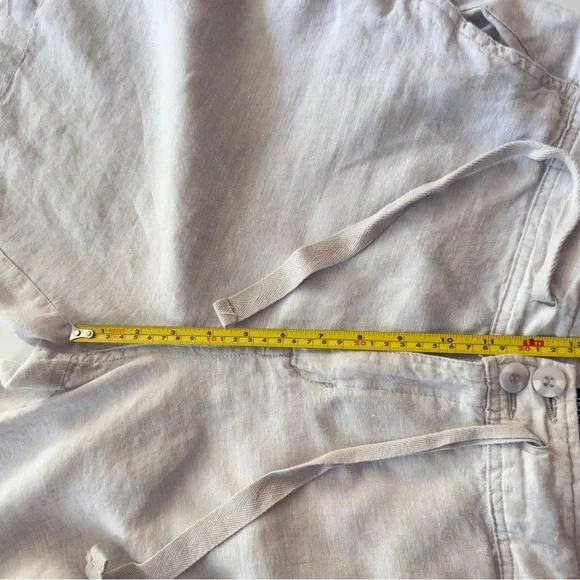 Jones New York 100% Linen Short Beige Pockets Sz 14 - Picture 7 of 7